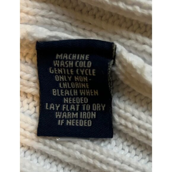 CHAPS Women Chunky Cotton Cable Knit Shawl Collar Cardigan Size XL 100% COTTON B - Picture 8 of 8